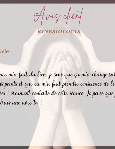 Avis Lucie kinesiologie
